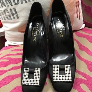 Valentino Garavani Satin & Rhinestone pumps
